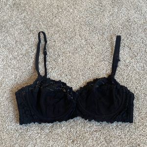 Free People intimately Black Lacy Balconette Bra Underwire 34C